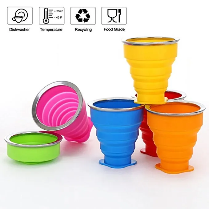 Bpa Free Portable Silicone Collapsible Drinking Travel Cup Foldable Mug Buy Bpa Free Portable