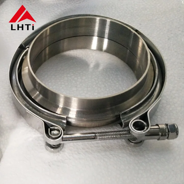 Titanium exhaust pipe muffler Auto flange v band clamp set
