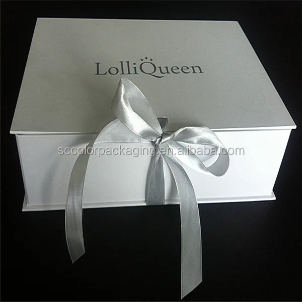 hermosa cinta de lujo caja plegable para la ropa (vestido,calzado