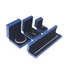 Wholesale Small Order Quantity Blue PU Leather Jewelry box, high quality paper Jewelry Box Packaging