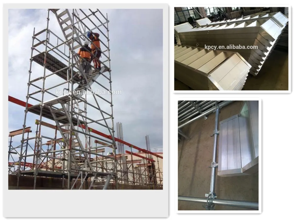 aluminum scaffolding with stairs