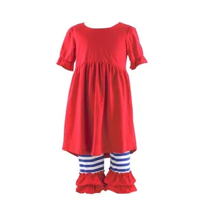 New Fashion children valentine's pear short sleeve red dress ruffle pants sets bangladesh clothing boutique girl clothing Girls Pajamas Factory, Girls Pajamas Factories, Boys Pajamas Manufacturer, Boys Pajamas Manufacturers