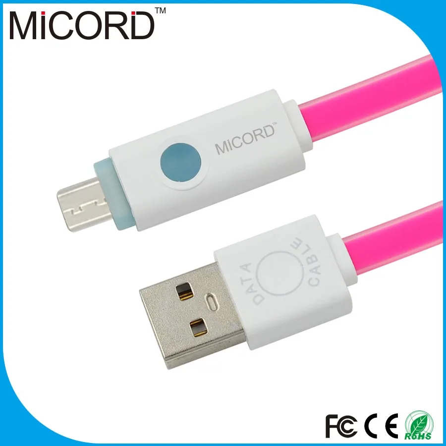 High Speed 3ft Flat Tpe Led Micro Usb Data Cable For 