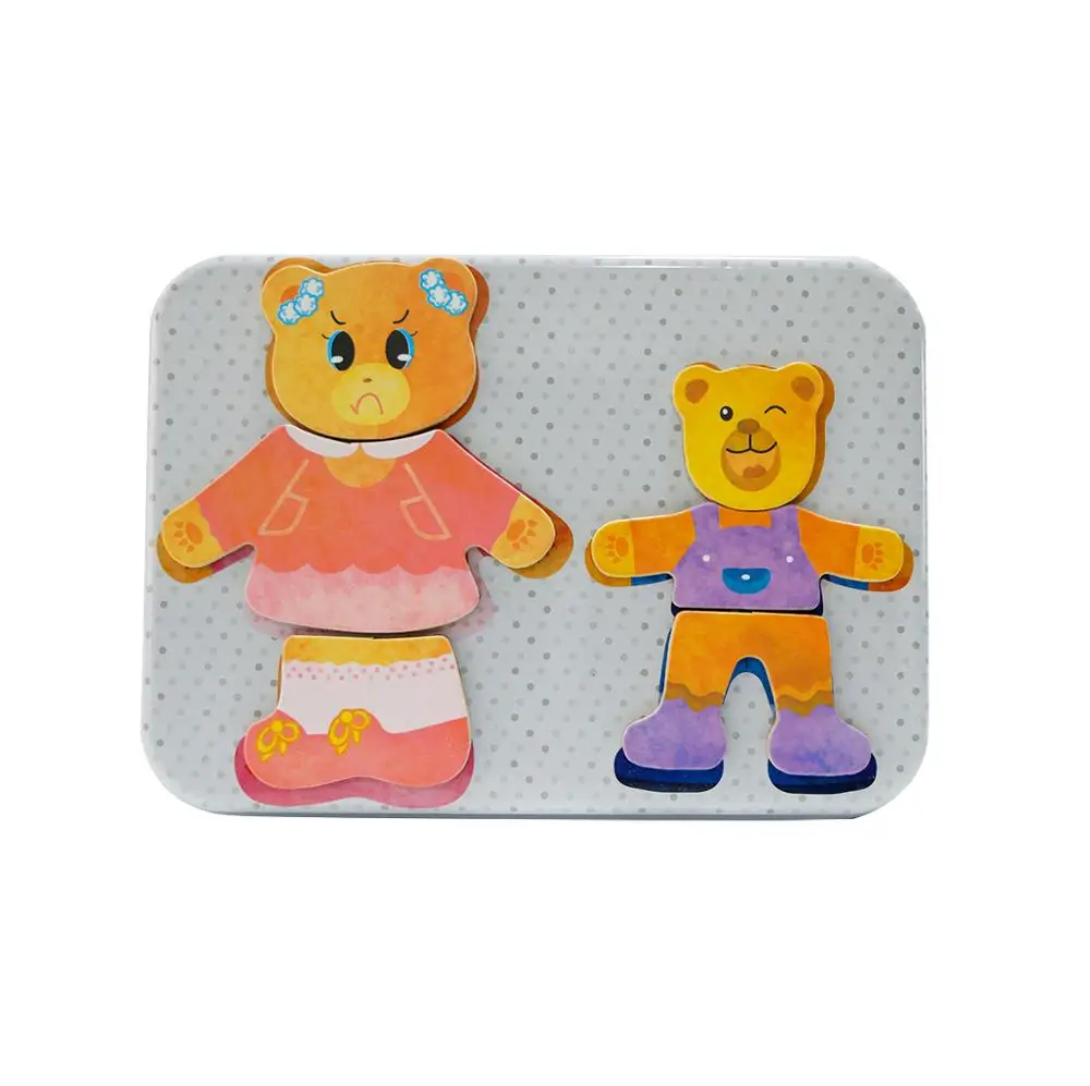 Cute Fridge Magnets,Children's Magnetic Wooden Jigsaw Magnetic Dress Up ...