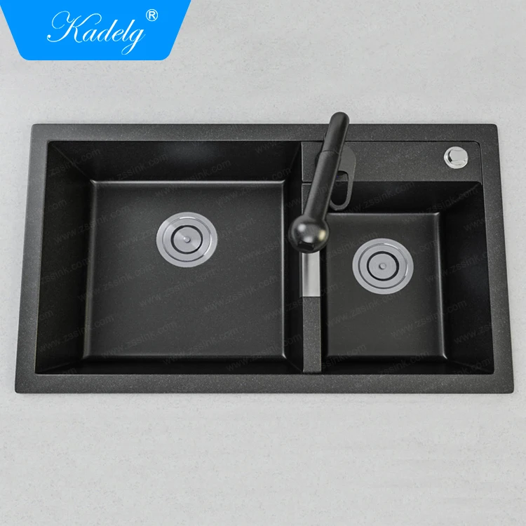 Big Discount Wholesale Rectangular Apartment Size Quartz Double Kitchen Sinks