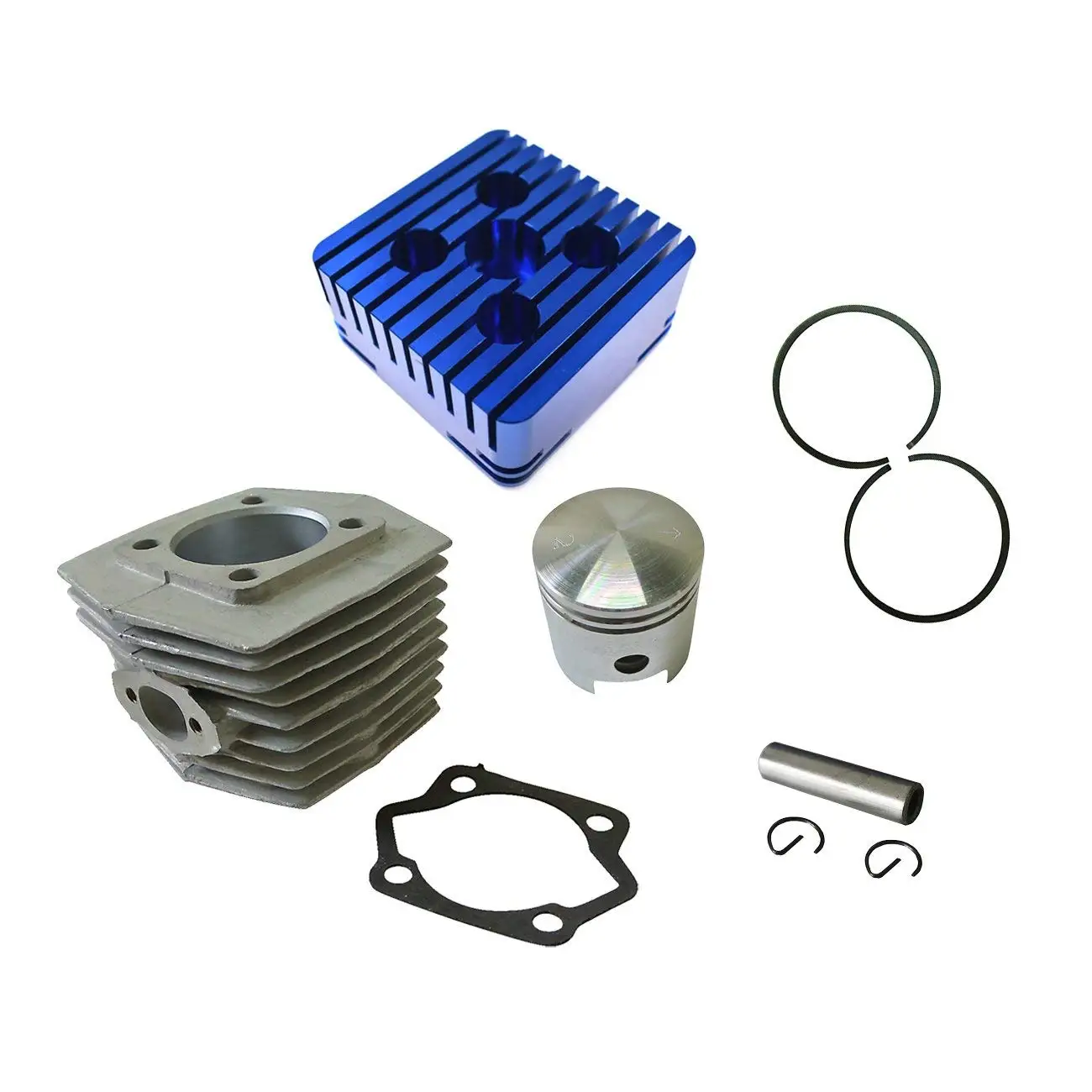 JRL CNC Blue Cylinder Head&Cylinder&Piston For 80cc Engine Motorized Bike