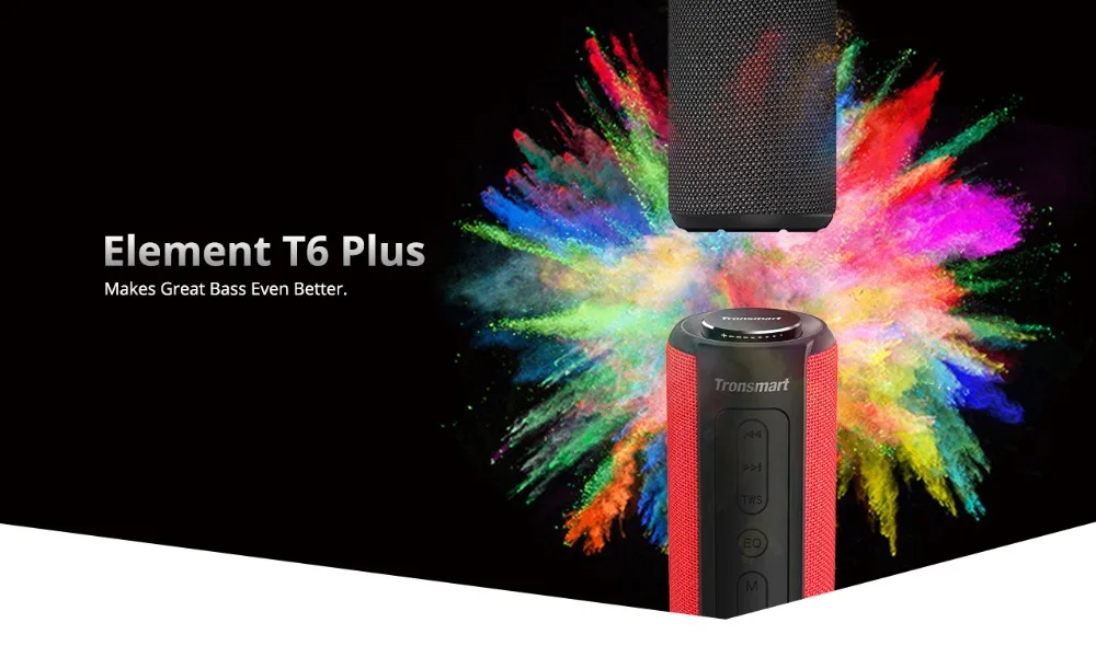 BT Speaker 40W Portable Speaker Deep Bass Soundbar with IPX6 Waterproof, Power Bank Function SoundPulse Tronsmart T6 Plus - ANKUX.COM
