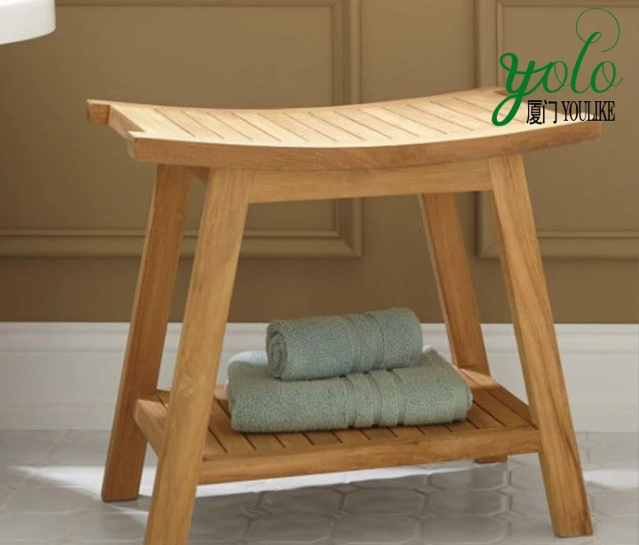 wooden shower chair