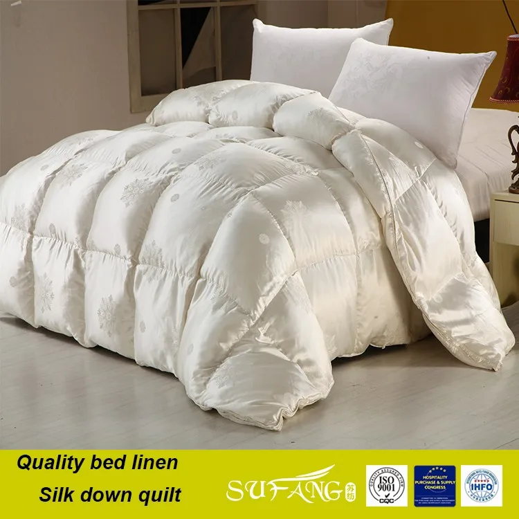 5 Star Hotel Bedding Article Pink Satin Goose Down Comforter With