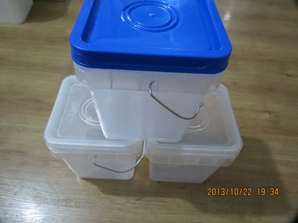 5000ml rectangular plastic bucket/plastic pail/rectangular plastic bucket with lid
