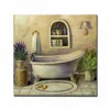 Home Bathroom Wholesale Hanging Primitive Antique Hand Painted bath Wooden Frame