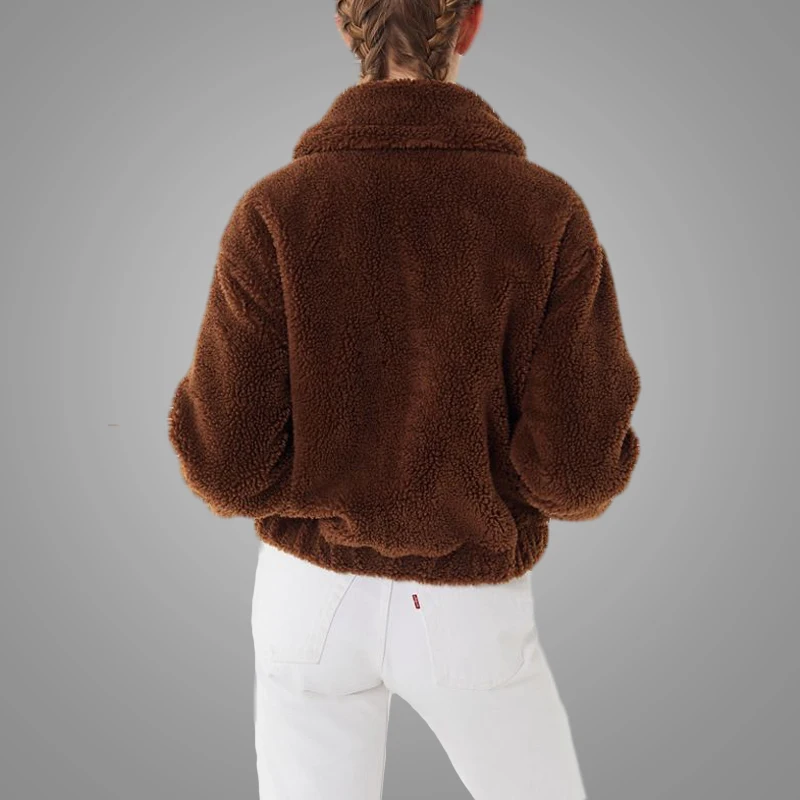 cropped teddy moletom com capuz