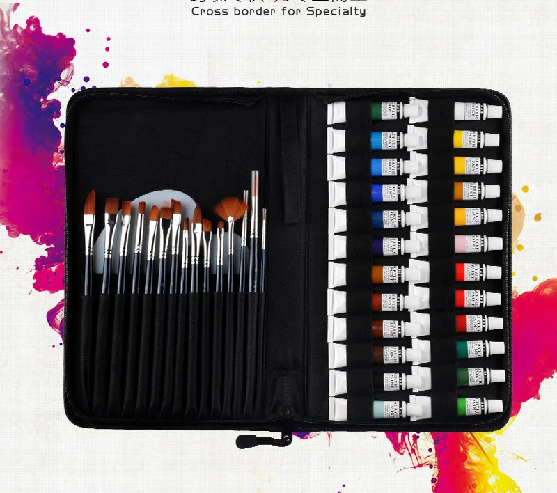 24 Colors Artist Acrylic Paint Kit Brush Set Artist Supplies Buy Acrylic Paint Brush Set,Art