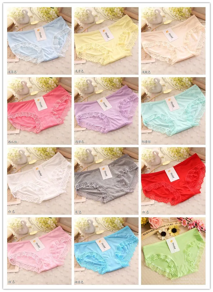 Many Colors Old Fashion Very Cheap Women Girls Modal Polyester Panties