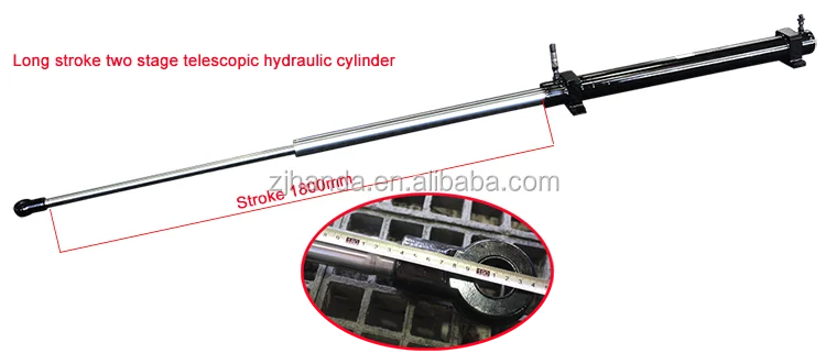 Customized long stroke double acting telescopic hydraulic cylinder for truck
