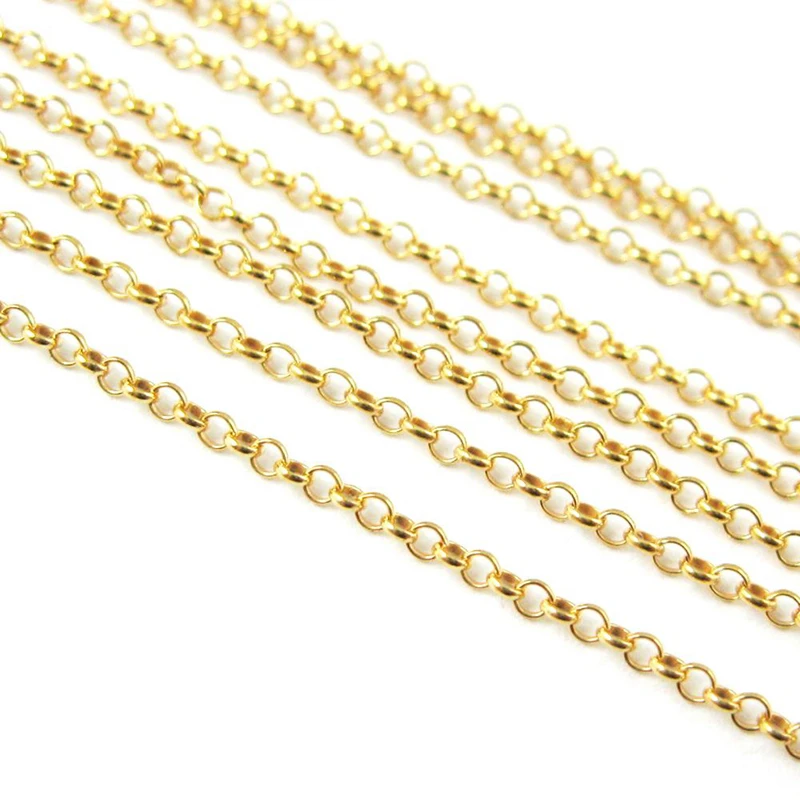 18k Yellow Gold Rolo Chain Necklace Dubai - Men's Design