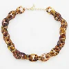 Hot Selling Handmade Women Cellulose Acetate Leopard Acrylic Chain and Link Necklace