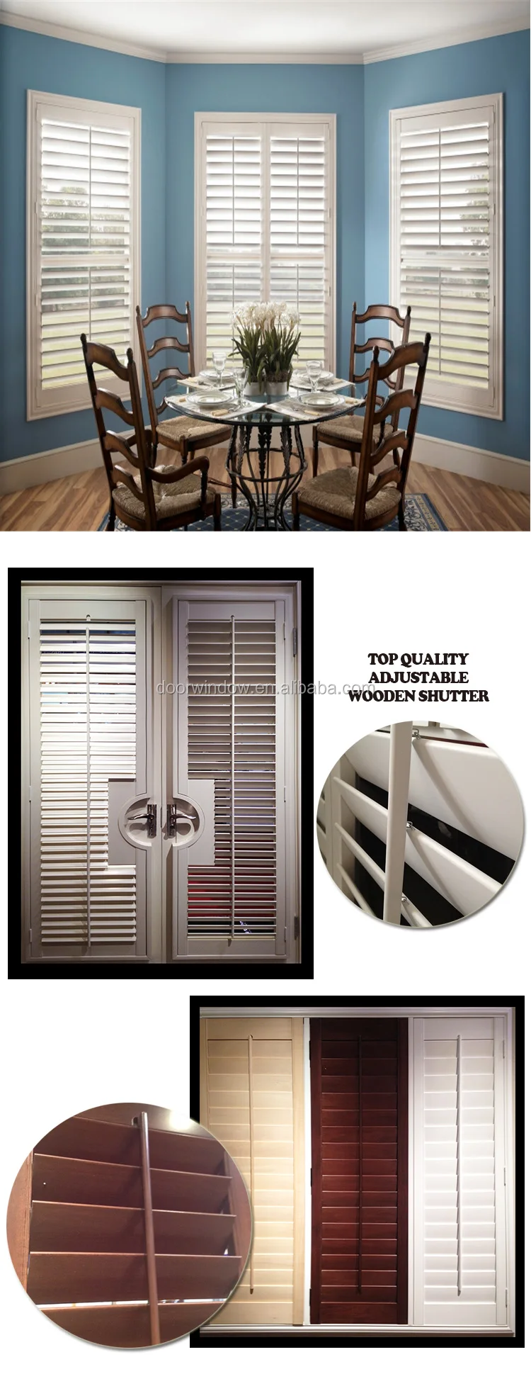 Factory Direct Sales old wooden window shutters for sale louvered windows office treatments