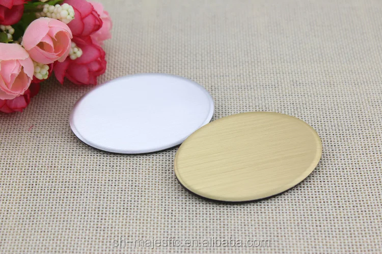 Name Tag/badge Blanks Brushed Gold Oval Shape With Safety Pin Or