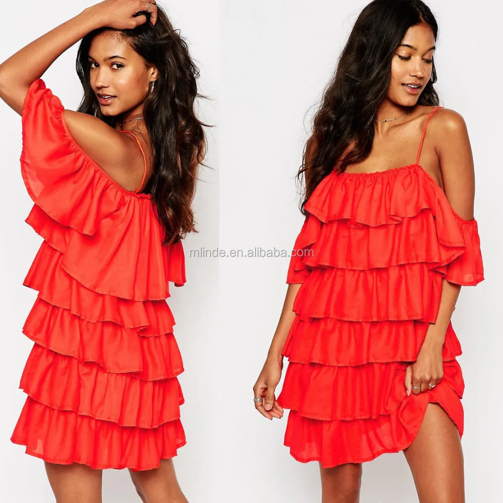 Boohoo Cold Shoulder Tired Ruffle Short Western Mini Wedding Dress Wholesale Custom High Quality Buy Short Ruffled Mini Wedding Dresses Short Western Wedding Dresses Red Ruffle Dress Product On Alibaba Com