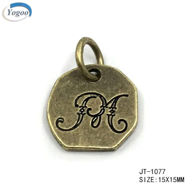 Small Custom Handmade Letters Plated Engraved Antique Brass Metal
