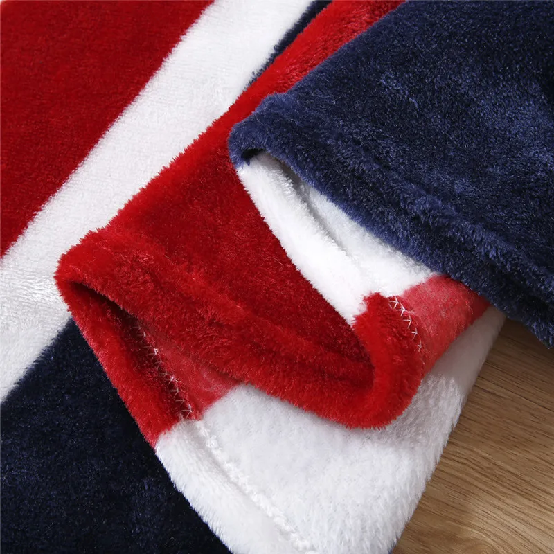 wholesale USA imports super soft and cheap warm minky flannel fabric throw blanket the Stars and the Stripes