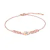 Titanium steel plated rose gold color gold diamond cute small fish ball anklet foot ring