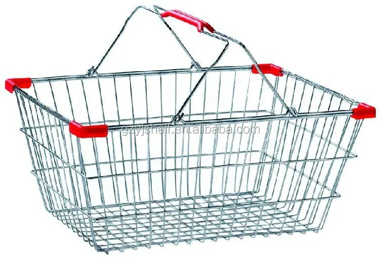 Grocery Market Stainless Steel Shopping Basket/supermarket Metal Wire