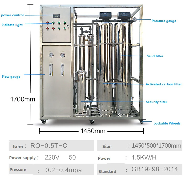 SUS304 Cheap Price Deionized Water Purification System with ISO9001