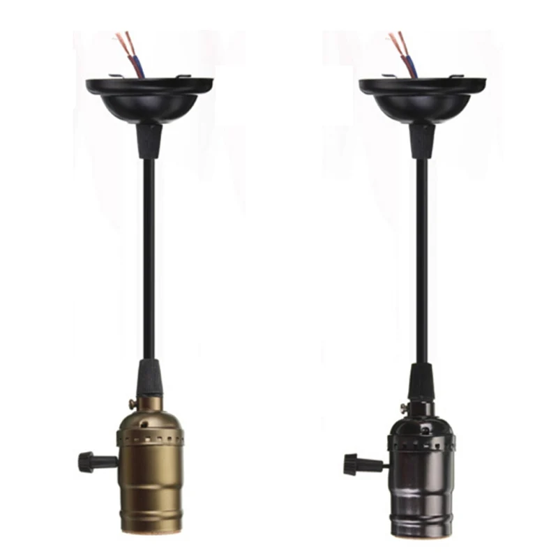 STL Vintage Edison Light Holder E27 Retro Lamp Base Pendant Bulb Light Screw Socket 2 Colors With Switch / No Switch 110V/220V