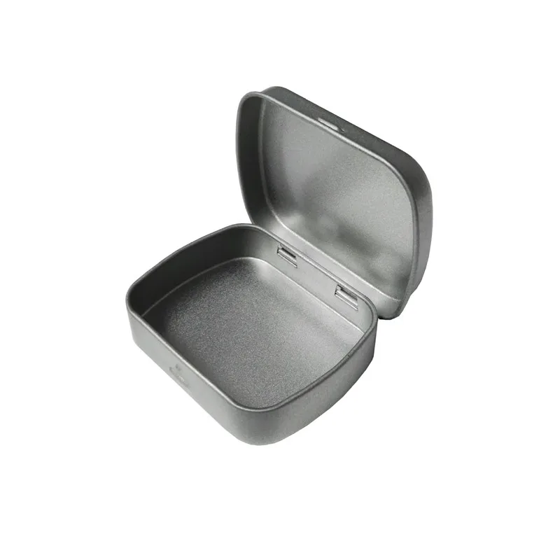 Food Grade Rectangular Flip Top Lid Hinged Tin Box For Packaging Mint