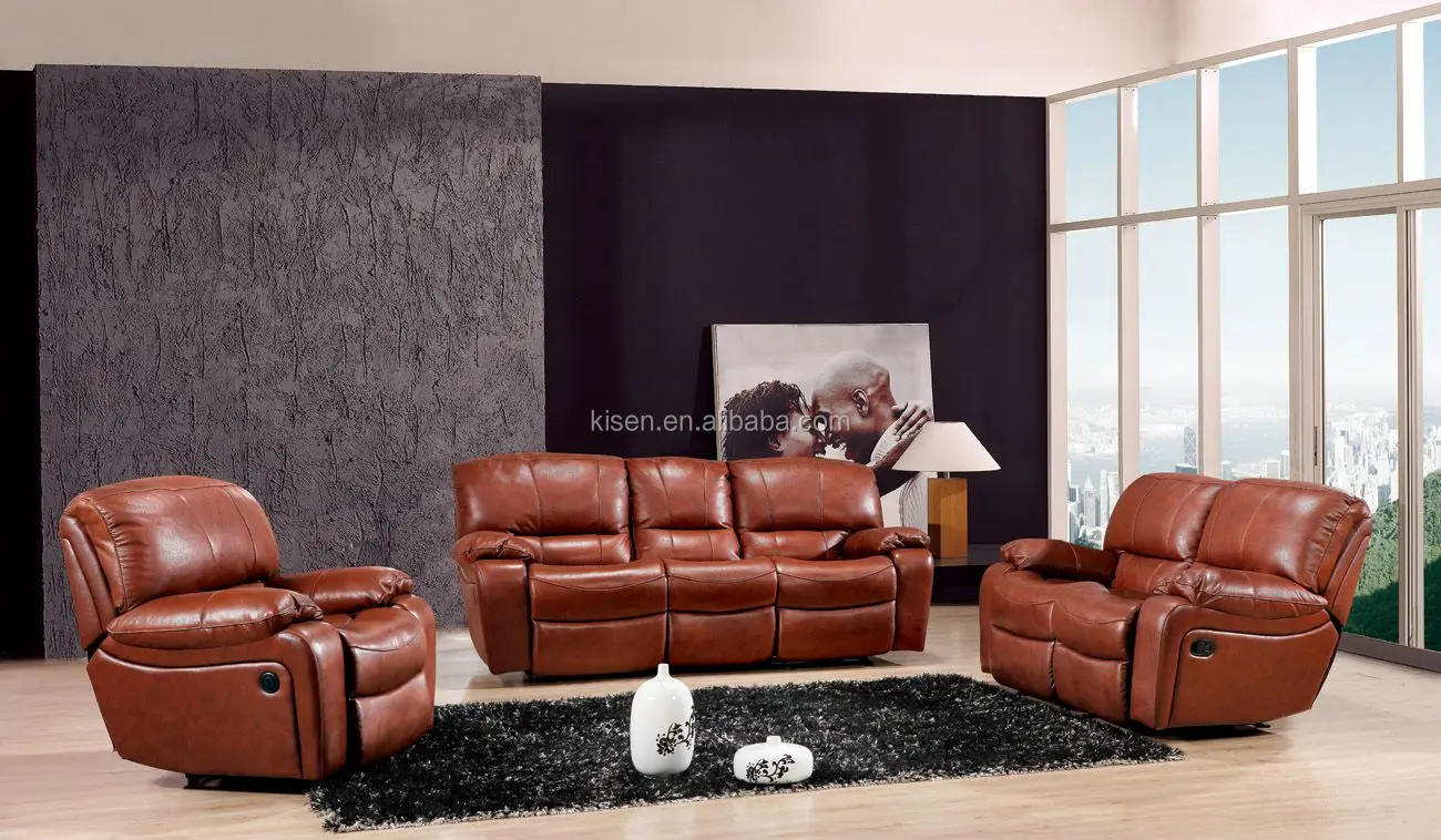 Woonkamer moderne fauteuil sofa set moderne leren bank woonkamer ...