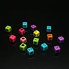 Colorful Cube A-Z Greek Letter Beads Opaque Solid Plastic Square Alphabet Beads Wholesale