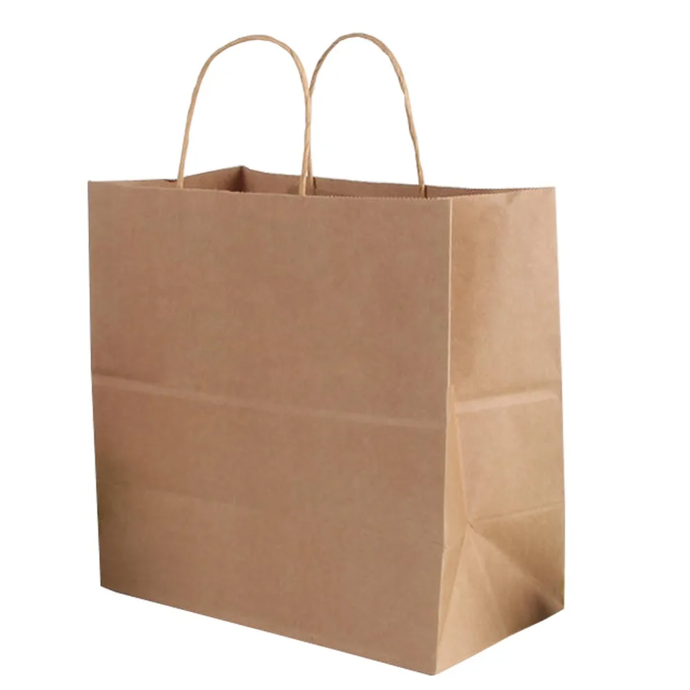 Twisted Handle Brown Kraft Paper Bag Garment Packaging Carrier Bag ...