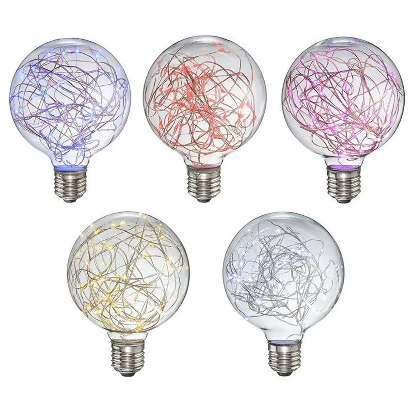 Copper wire g45 1w led bulb light