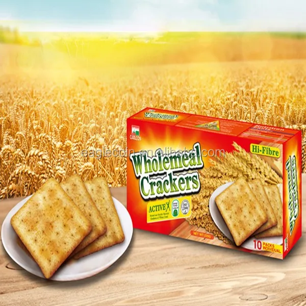 220g wholemeal cracker biskuit menggunakan ragi unartificial sehat pencernaan biskuit dalam paket kotak