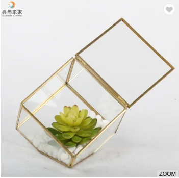 Hexagonal Gazebo Tabletop Terrarium Glass Geometric Indoor Planters for Succulents