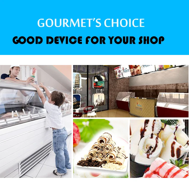 Double Flat Pans Thailand Roll Fried Ice Cream Machine / Ice Cream Cold Plate / Fry Ice Cream Machine In guangzhou