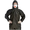 PP Nonwoven waterproof Disposable work shop Lab cleanroom Coat Visitor Clothing coverall suit with hooded jacket and trousers
