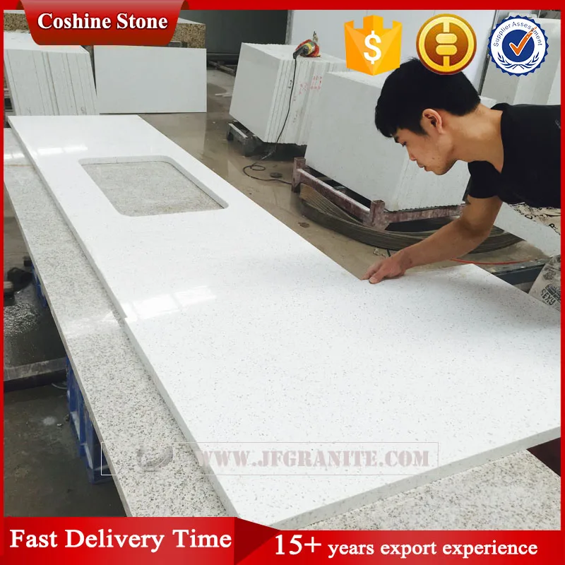 High Quality White Sparkle Crystal Quartz Countertop High Quality White Sparkle Crystal Quartz Countertop Artificial Stone Product On Alibaba