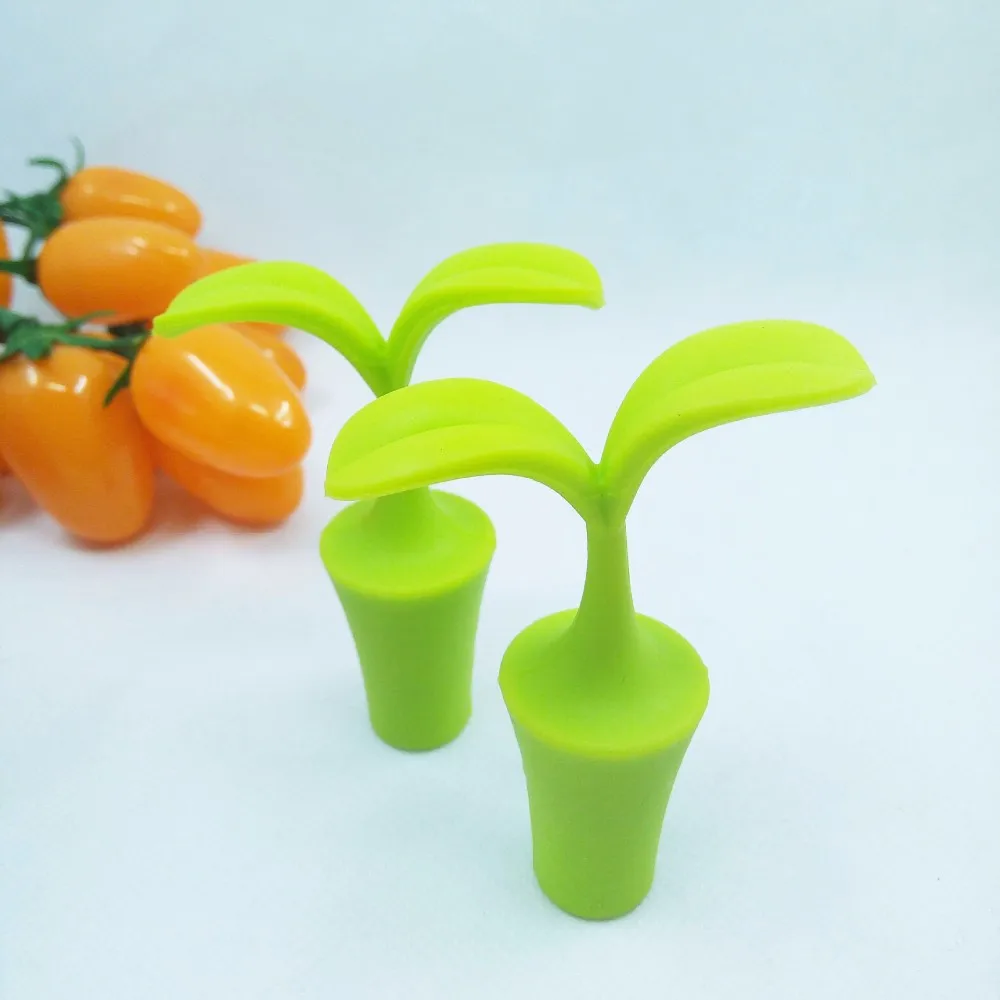 Bean Sprout Shaped Champagne/wine Bottle Stopper Silicone Vacuum Sealed