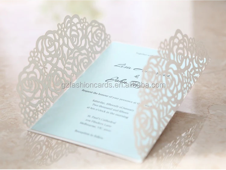 Hot Sale Elegant Laser Cut 2015 Latest Wedding Card