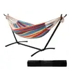 Folding Outdoor Hammock with Stand And Canopy Large 2 Person Hammock Stand Beach Swing Hanging Hammock Bed