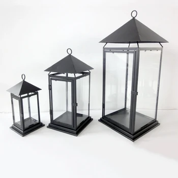 Set Of 3 Black Metal Candle Lantern Set Of 3 Black Metal Candle Lantern