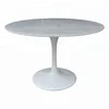 iron base white round marble top dining table