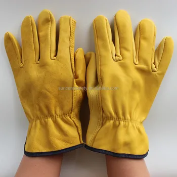 yellow leather gloves mens