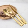 Frosted Look Matte Brushed Gold Silverware Flatware