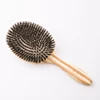boomhome hairbrush manufacturer wholesale Eco-Friendly oval pur boar bristle hair brush wtth bamboo handle