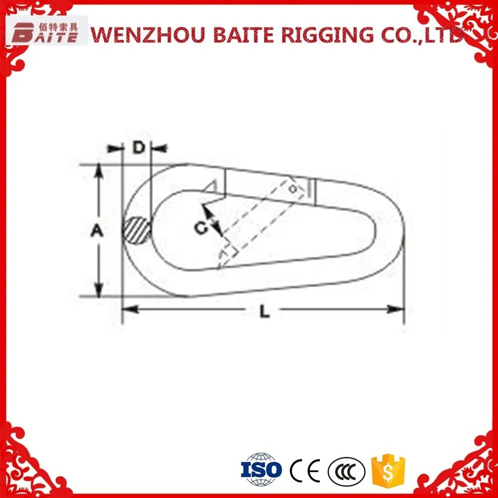 Factory Wholesale Yellow 8mm Aluminum Snap Hook Egg Shaped Carabiners for Keychain