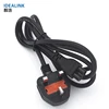 High quality custom ac 3pin uk power plug cable , three-pin electric plug uk bs power cord